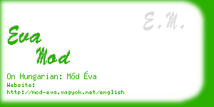 eva mod business card